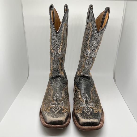 Teens Corral Leather Boots Size 4 - Picture 2 of 10